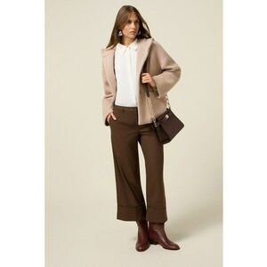 Pantaloni eleganti cu croiala ampla - Maro inchis imagine