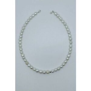 Colier de argint veritabil 925 decorat cu perle - cu pandantiv - Alb/Argintiu imagine