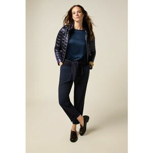 Pantaloni conici cu model uni - Albastru ultramarin imagine