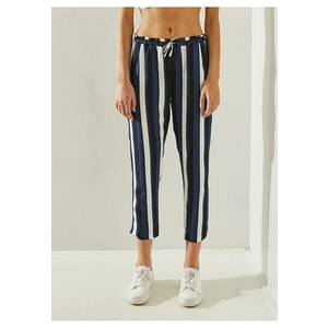 Pantaloni dama - cu dungi - multicolor - bumbac si poliester imagine