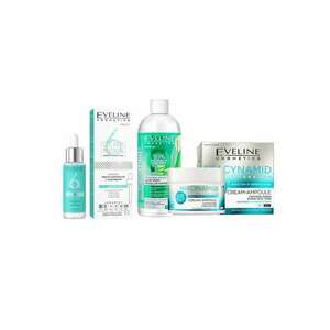 Set ingrijire fata Eveline Niacinamide Clear Glow - Crema pentru ten cu imperfectiuni - 50 ml + Ser reparator lipidic cu ceramide - 6 Ceramide - 30 ml + Apa micelara Aloe Vera 3in1 - 400 ml imagine