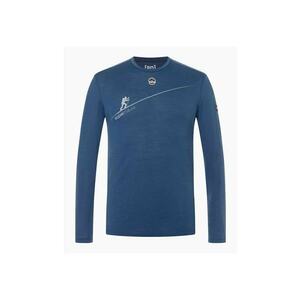 Bluza din amestec de lana HZSG HAUTE ROUTE - pentru barbati - culoarea Albastru - Albastru imagine