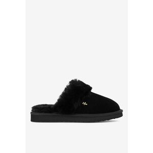 Papuci dama 5905588923886 - Piele intoarsa - Negru - Negru imagine