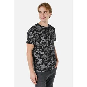 Tricou regular fit cu imprimeu - Negru/Gri imagine