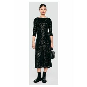 Rochie midi cu paiete si maneci 3/4 Alex - Negru imagine