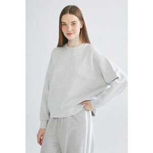 Bluza de trening lejera din amestec de bumbac - Gri deschis melange imagine
