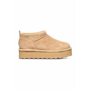 Ghete slip-on flatfornm Retro - Maro nisip imagine