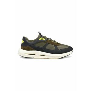 Pantofi sport cu garnituri de piele si plasa - Negru/Kaki imagine