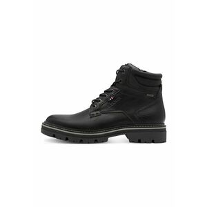 Ghete de piele exologica cu garnitura din material textil - Negru stins imagine