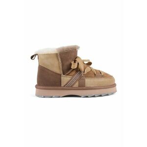 Ghete de piele intoarsa fara inchidere - Caramel/Bej deschis imagine