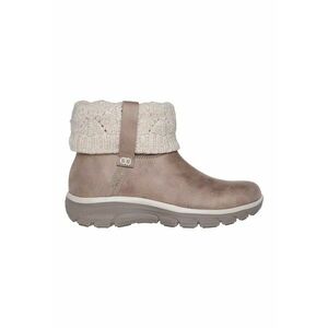 Cizme slip-ins de piele ecologica - Bej imagine