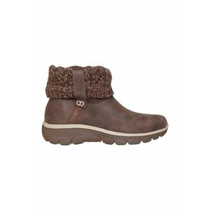 Cizme slip-ins de piele ecologica - Maro imagine