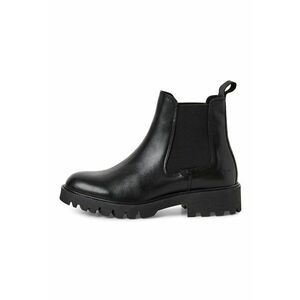 Ghete Chelsea de piele cu logo discret - Negru imagine