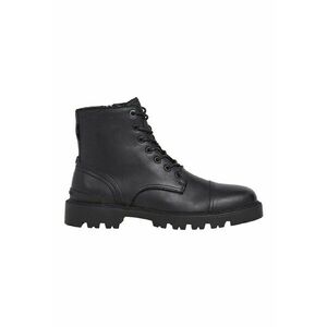 Ghete din piele cu fermoar - Negru imagine
