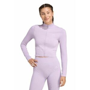 Bluza de trening crop cu fermoar - pentru fitness - Violet deschis imagine