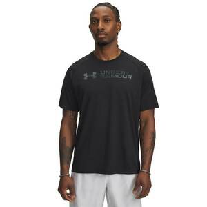 Tricou cu decolteu rotund si imprimeu pentru antrenament - Negru stins/Gri inchis imagine