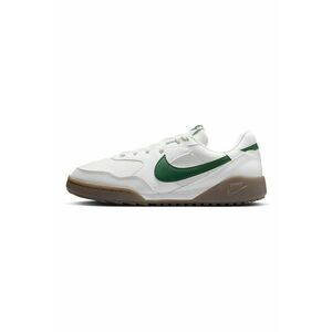 Pantofi sport din material textil cu garnituri de piele ecologica - Alb/Verde inchis imagine