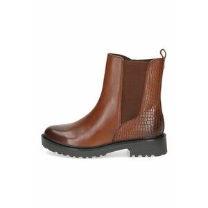 Ghete de piele cu segment textil - Maro scortisoara imagine