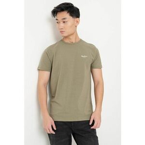 Tricou slim fit cu logo discret - Verde sparanghel imagine