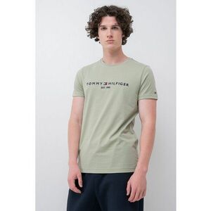 Tricou din bumbac cu broderie logo - Verde pal imagine