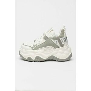 Pantofi sport cu talpa flatform si sireturi Blader Matcha - Gri deschis/Alb murdar imagine