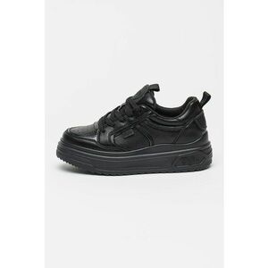 Pantofi sport low-cut din piele ecologica cu talpa flatform Vectra - Negru imagine