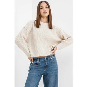 Pulover tricotat gros Mally - Bej deschis imagine