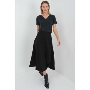 Tricou din amestec de modal cu decolteu in V - Gri antracit imagine