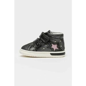 Pantofi sport cu design star si velcro - Negru imagine