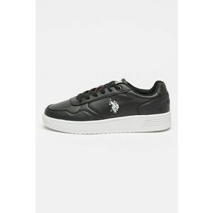 Pantofi sport din piele ecologica cu logo - Negru imagine