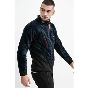 Bluza de trening pufoasa cu fermoar si buzunare Uliste - Bleumarin imagine