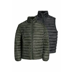 Set de geaca matlasata si vesta - 2 piese - Verde/Negru imagine