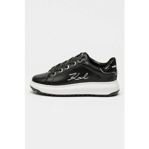 Pantofi sport wedge de piele - Negru/Argintiu imagine