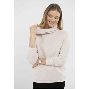 Pulover Dama cu Guler inalt - Regular fit - Bej melange - Bej melange imagine
