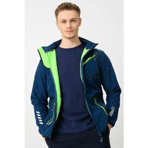 Jacheta cu fermoar si gluga Royaute - Verde lime/Bleumarin imagine