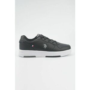 Pantofi sport din piele ecologica cu model monograma - Negru stins imagine