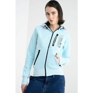 Hanorac cu fermoar si maneci raglan Fiona - Albastru glaciar imagine