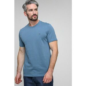 Tricou din bumbac cu broderie logo discreta Austin - Albastru prafuit imagine