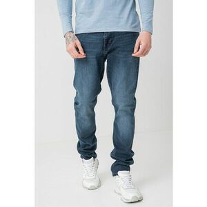 Blugi slim fit cu model uni Vegas - Albastru melange imagine