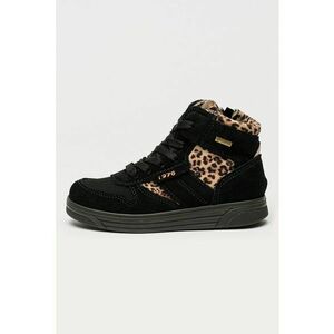 Ghete impermeabile cu accente animal print si tehnologie Gore-Tex - Negru/Maro camel imagine