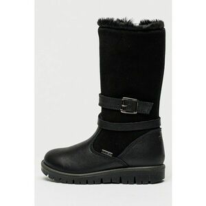 Cizme mid-calf impermeabile de piele si piele intoarsa cu tehnologie Gore-Tex - Negru imagine