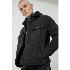 Jacheta din denim cu buzunare laterale - Negru imagine