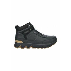 Bocanci flatform de piele ecologica cu sireturi - Gri antracit imagine
