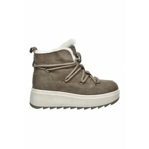 Ghete wedge de piele intoarsa - Maro taupe imagine