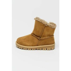 Ghete slip-on cu captuseala din blana shearling - Maro scortisoara imagine