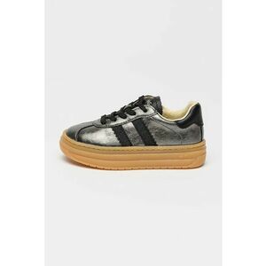 Pantofi sport low-cut flatform - Negru/Argintiu inchis imagine