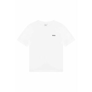 Tricou din bumbac cu imprimeu logo discret - Alb imagine