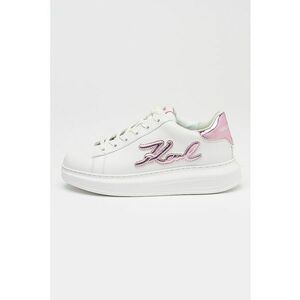 Pantofi sport din piele cu imprimeu logo - Lila/Alb optic imagine