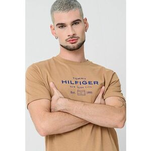 Tricou regular-fit cu imprimeu logo - Albastru royal/Caramel imagine