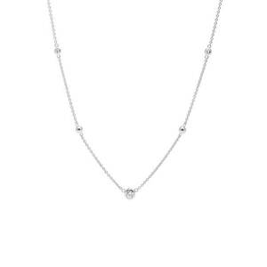 Colier de argint cu zirconia - Argintiu imagine